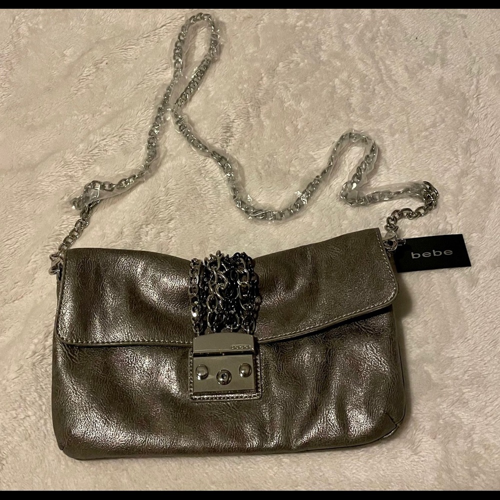 Bebe Silver Evening Clutch